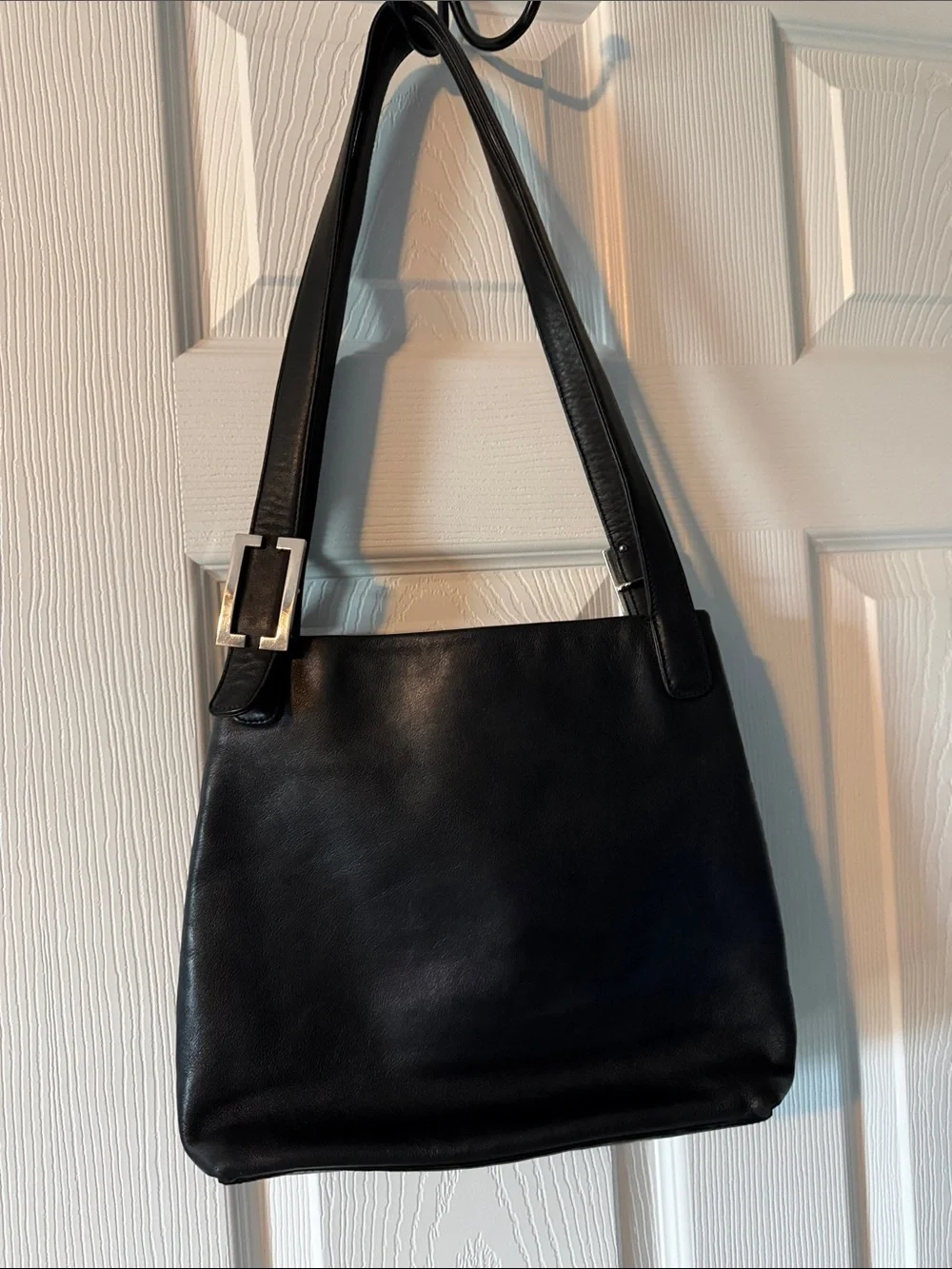 Adrienne Vittadini Black Leather Shoulder Bag